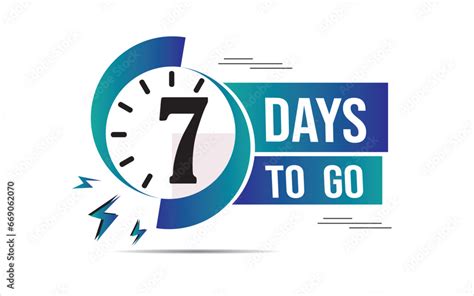 7 Day To Go Last Countdown Icon Seven Day Go Sale Price Offer Promo 7