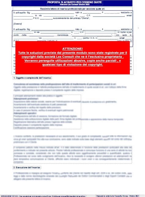 MODULO 30 PROPOSTA DI ACQUISTO PER CESSIONE DI QUOTE