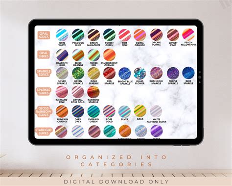 Editable Permanent Vinyl Color Chart Template Bundle Etsy