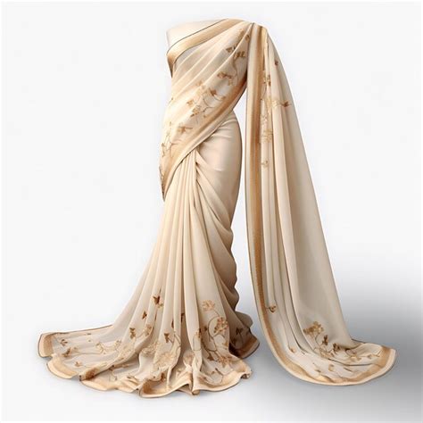 Premium Photo Design Of Saree Chiffon Embellished Design Style For