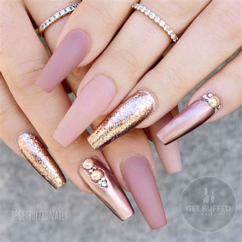 Nude Nails Designs For Your Classy Look Rose Gold Nails Gold