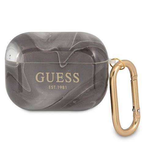 Guess GUAPUNMK AirPods Pro Cover Czarny Black Marble Collection GUESS