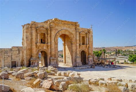 Jordan Amman Back Side Of The Hadrians Arch Is The Entrance Portal Of