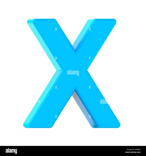 3d Left Leaning Light Blue Letter X 3d Rendering Graphic Isolated