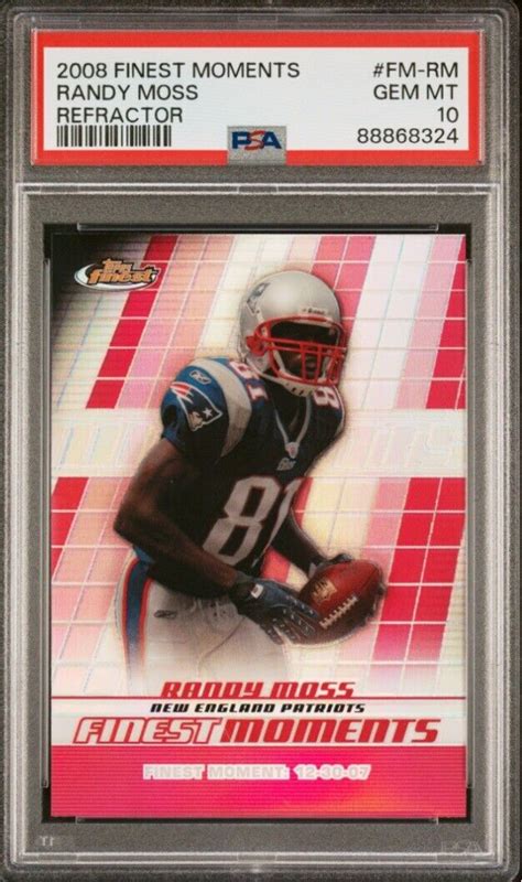 Topps Finest Randy Moss Finest Moments Refractor Card Psa Ebay