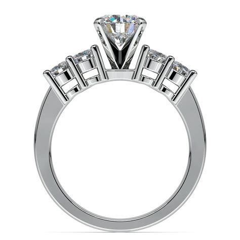 Round Diamond Engagement Ring In White Gold 1 3 Ctw