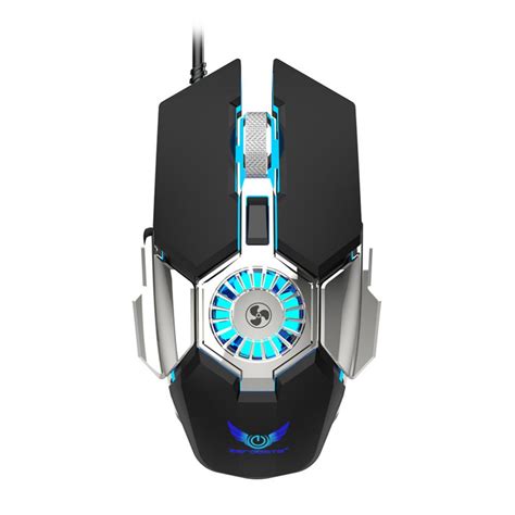 USB Wired Gaming Mouse with Cooling Fan Mechanical Feel Gamer Mice for ...