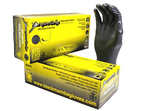 Black Mamba Snake Skin Nitrile Gloves Grippy Mil Thick Good For