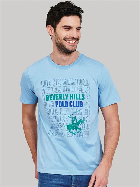 Buy Beverly Hills Polo Club Men Blue & Green Brand Logo Printed T Shirt ...