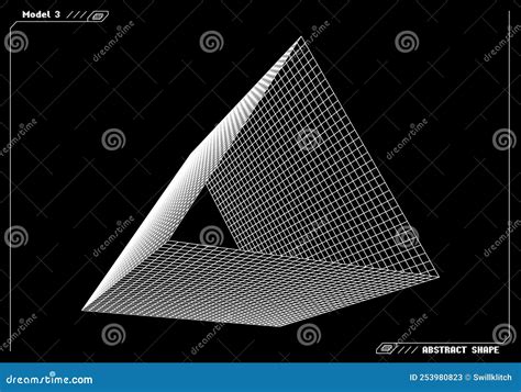 Forma De Trama 3d Abstracta O Elemento Básico Con Borde Abierto