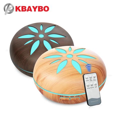 KBAYBO 550ml With Remote Control Aroma Oil Diffuser Wood Grain Air