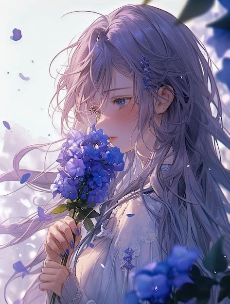 Premium AI Image | Beautiful Flower Girl Anime Wallpaper