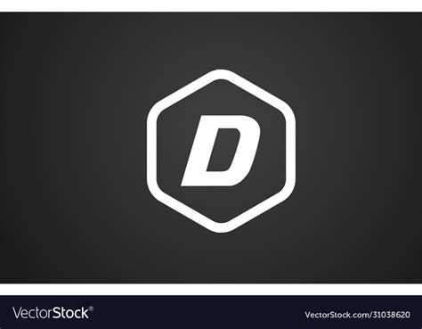 D black and white alphabet letter logo icon Vector Image