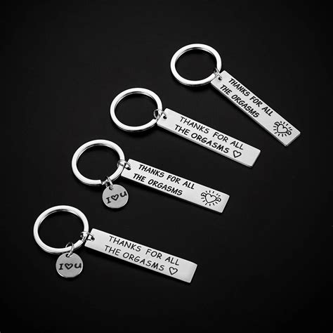 Custom Engraved Keychain Thank You For All Orgasms I Love You Keyring