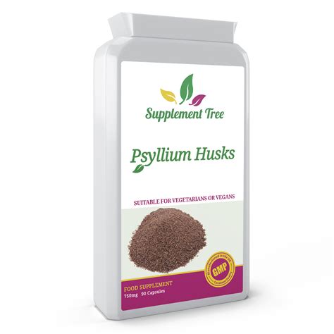 Psyllium Husks 750mg 90 Capsules Supplement Tree