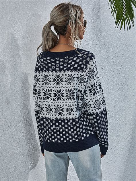 Christmas Snowflake Knitting Sweater