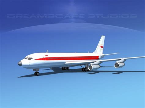 Boeing 707 320 Trans World Airways 3D Model 89 3ds Unknown Dwg