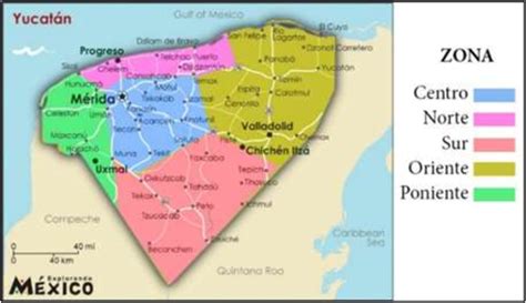 Mapa Del Estado De Yucat N Y La Divisi N Por Zonas Fuente