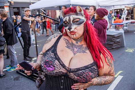 Naked Woman In Upside Down Suspension Bondage Folsom Street Fair