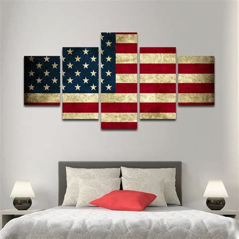 Rustic American Flag Multi Panel Canvas Wall Art | ElephantStock