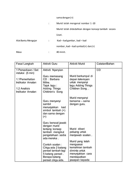 Rancangan Pengajaran Harian Prasekolah Minggu Ke 6 Pdf