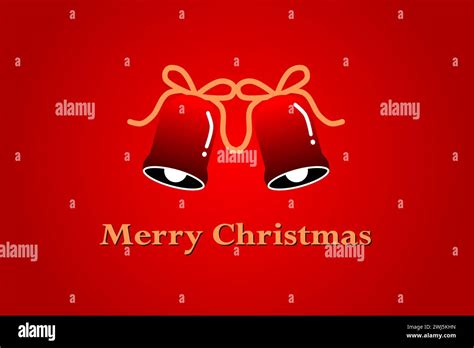 Merry Christmas Simple Background Red Christmas Jingle Bells With