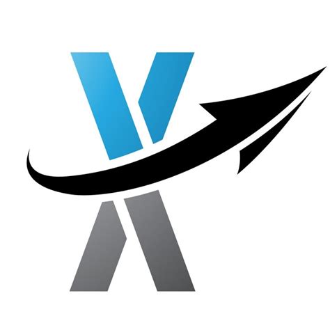 Premium Vector Blue And Black Futuristic Letter X Icon With An Arrow