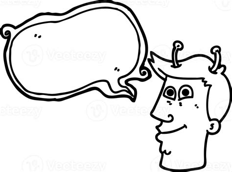 Hand Drawn Speech Bubble Cartoon Alien Man Icon 40820697 Png