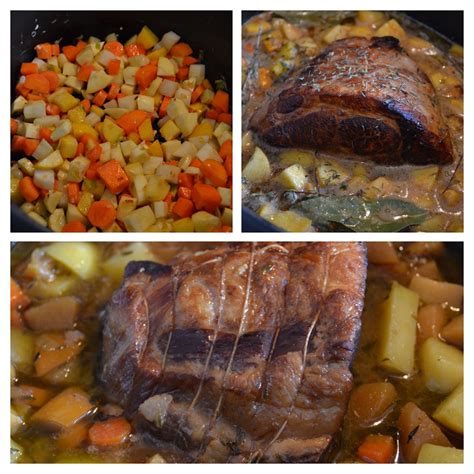 Rôti de porc au cidre pommes et petits légumes