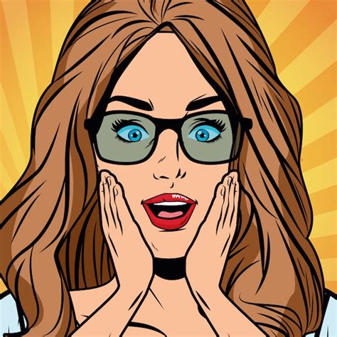 Pop Art Woman Sexy Face Cartoon Premium Vector