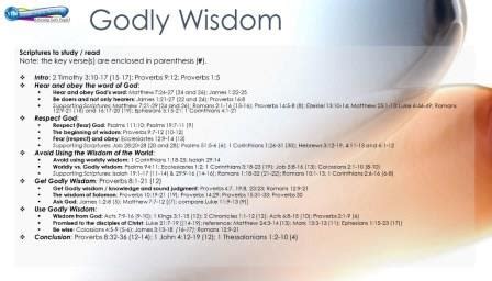 Godly Wisdom; 5 Really Simple Studies Revealing the Wisdom from God