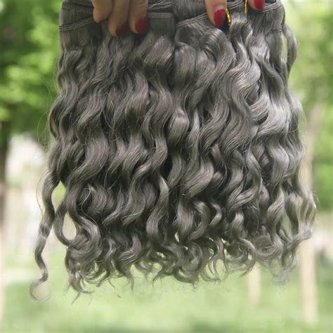 New Arrival Silver Grey Brazilian Curly Human Hair Weave Deep Wave And Deep Curly Extensions From