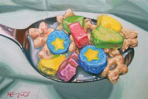 Colorful Spoonful of Cereal with Star Shaped Candies