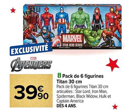 Promo Pack De Figurines Titan Cm Avengers Marvel Chez Carrefour