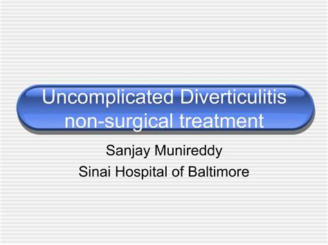 PPT - Non-Surgical Treatment for Uncomplicated Diverticulitis: Managing