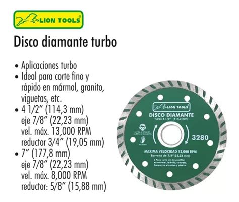 Disco Diamante Rin Turbo 4 1 2 Pulgadas MercadoLibre