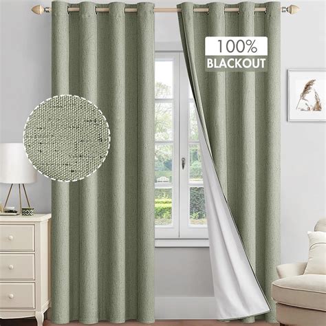 Amazon MIULEE Linen Textured 100 Blackout Curtains For Bedroom 72