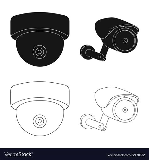 Design of cctv and camera sign set of cctv Vector Image