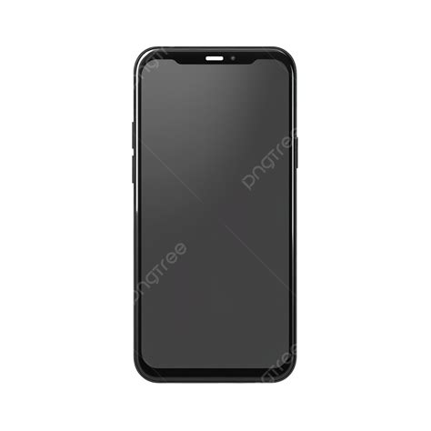 Black Smartphone Isolated Black Mobile Cellphone Isolated Isolated