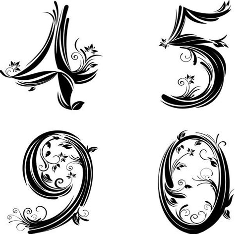 Pretty Number Font 2 Number Tattoo Fonts Tattoo Fonts Number Fonts