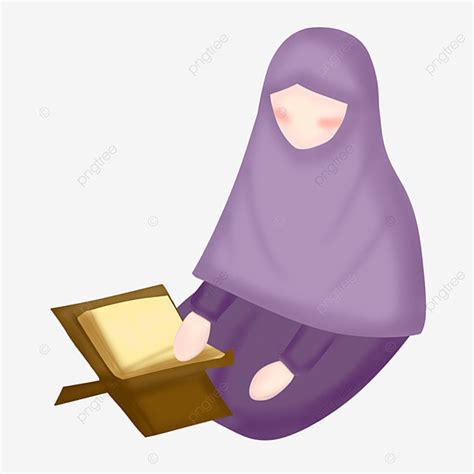 Muslimah Clipart Transparent Background Muslimah Read Alquran