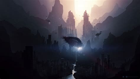 Digital Art Concept Art Fantasy Art City Spaceship Artwork