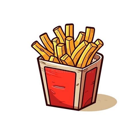 Chips Hand Drawn Illustration French Fries Vector Doodle Style