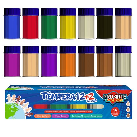 Témpera 12 2 colores 15 cc Proarte