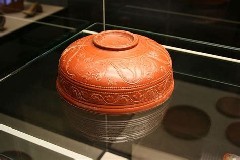 Roman Red Gloss Terra Sigillata Bowl With Relief Decorations Museum