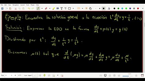 Ecuaciones Lineales No Homogéneas De Primer Orden Solución Por Factor Integrante Ejemplos