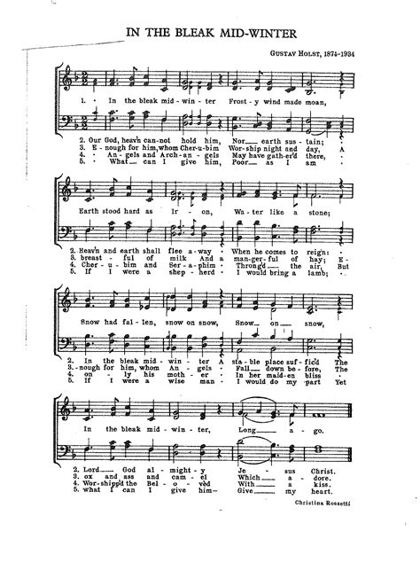 In The Bleak Midwinter Holst Gustav IMSLP Free Sheet Music PDF