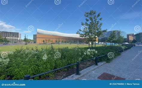 Helsinki Central Library Oodi With Beautiful Modern Architecture Stock