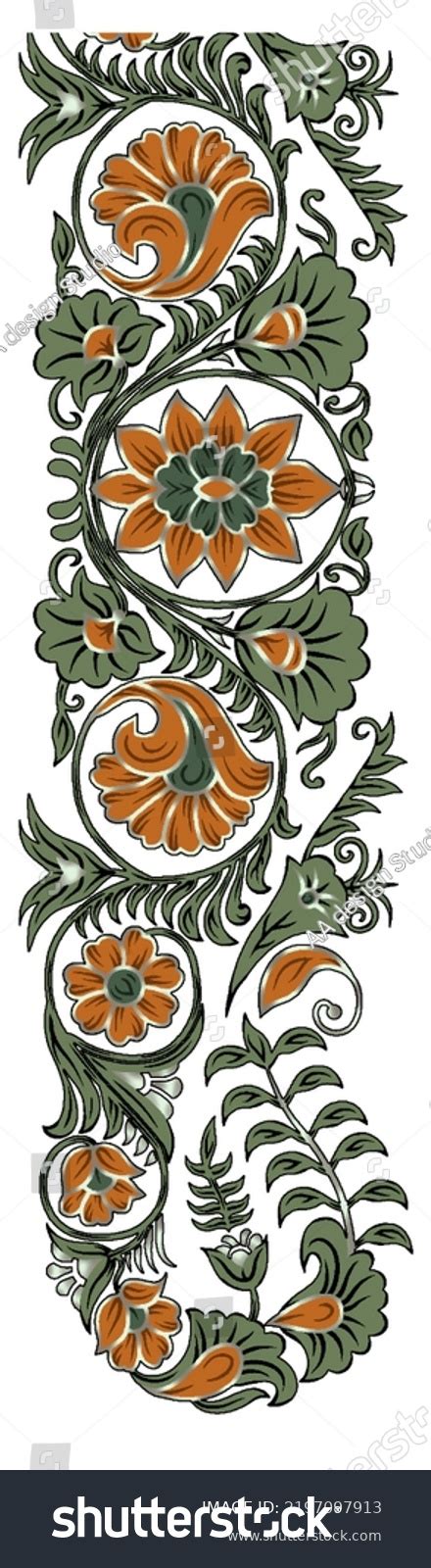 Manually Traced Motif Textile Design Stock Illustration 2197097913 ...