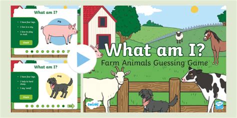 What Am I Farm Animals Guessing Game Hecho Por Educadores